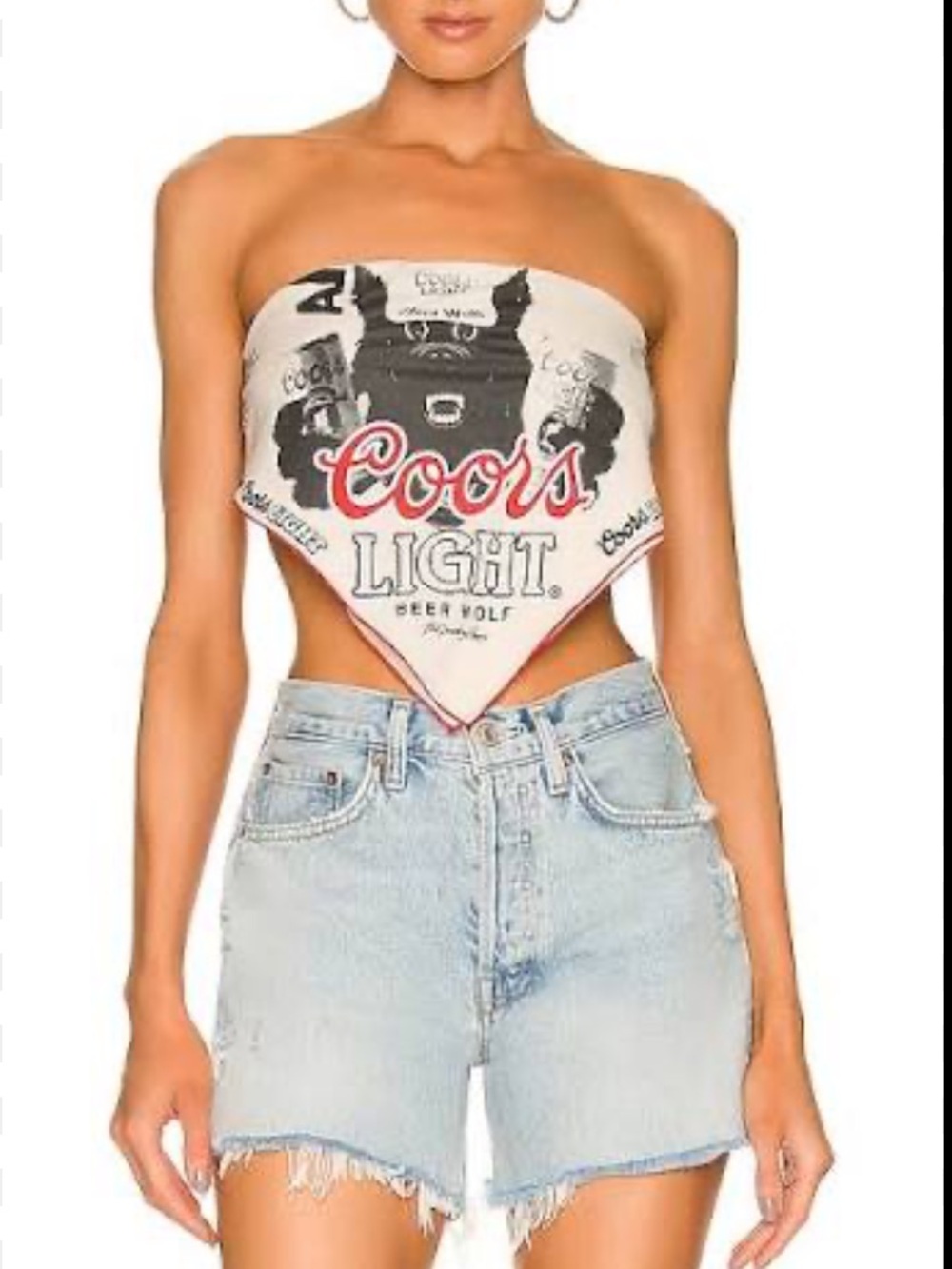 The Laundry Room Coors Light Bandana Tube Top - White, Black, Red
